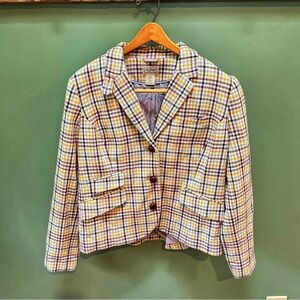 L.L. Bean Women's Multicolor Plaid Blazer Size 16
